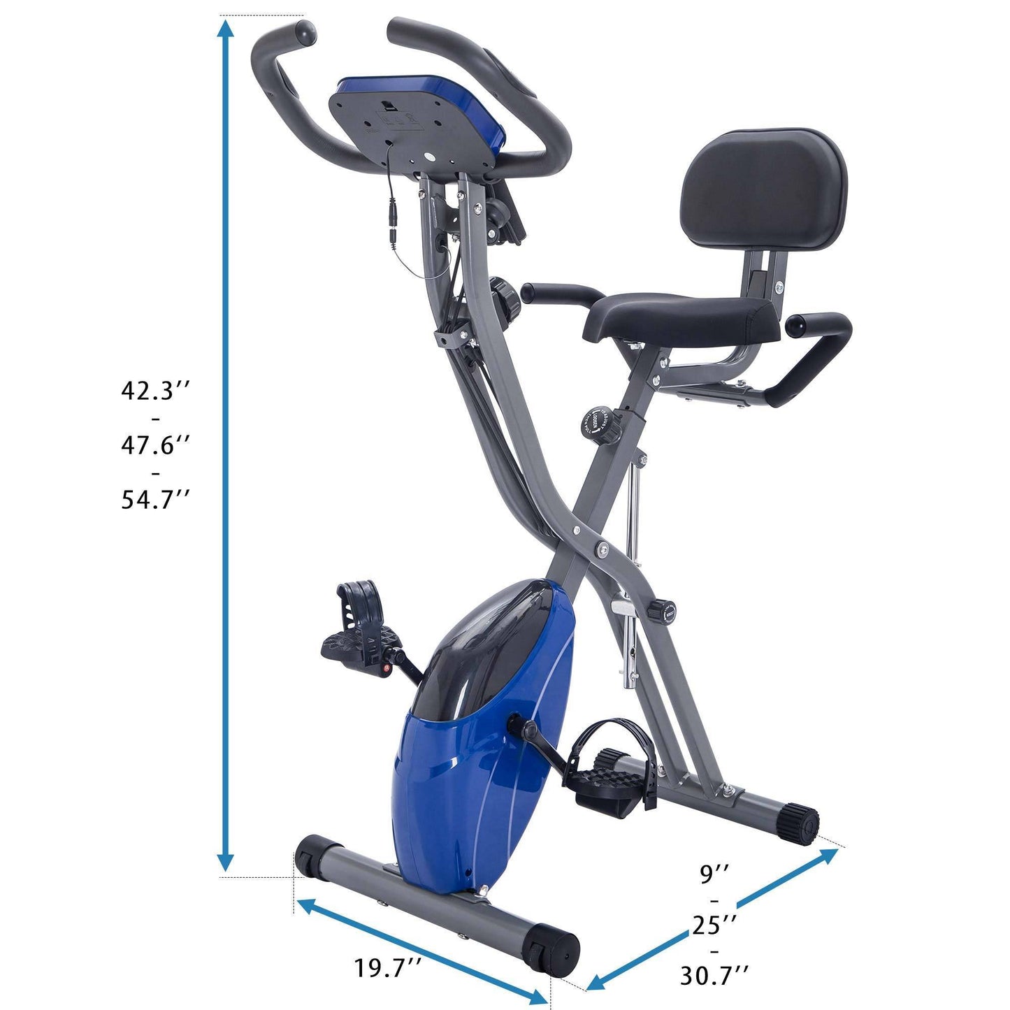 Folding Exercise Bike Fitness Upright  Recumbent X-Bike Adjustable Resistance