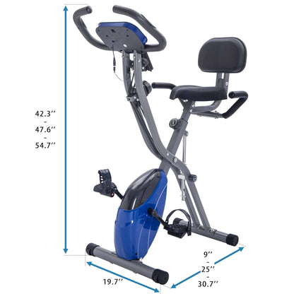 Folding Exercise Bike Fitness Upright  Recumbent X-Bike Adjustable Resistance