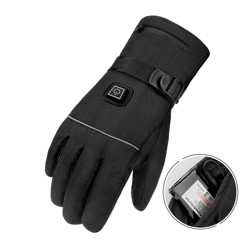 Waterproof Heated Motorcycle Gloves – Rechargeable, Windproof & Touchscreen Compatible