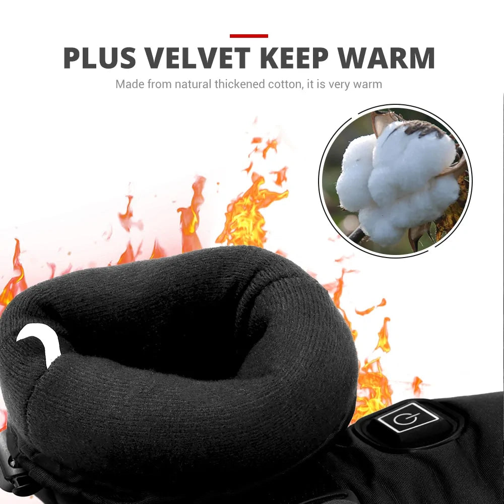 Waterproof Heated Motorcycle Gloves – Rechargeable, Windproof & Touchscreen Compatible