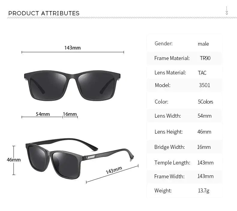 Men's Polarized Sunglasses – UV Protection, Anti-Glare & Stylish Design